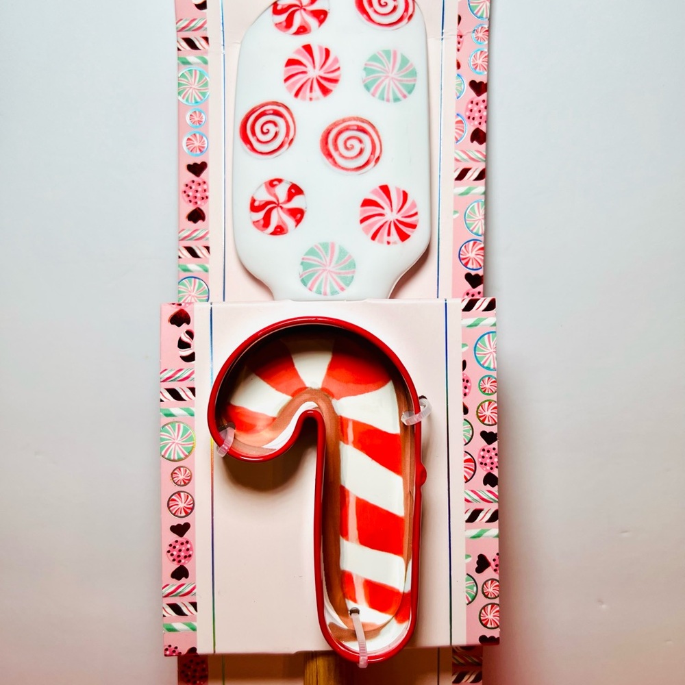 Christmas Peppermint Candy Silicone Cooking Spatula & Candy Cane Cookie Cutter